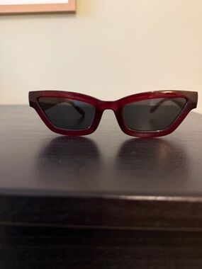 Coach Burgundy Cat-Eye Sunglasses with Dark Lenses